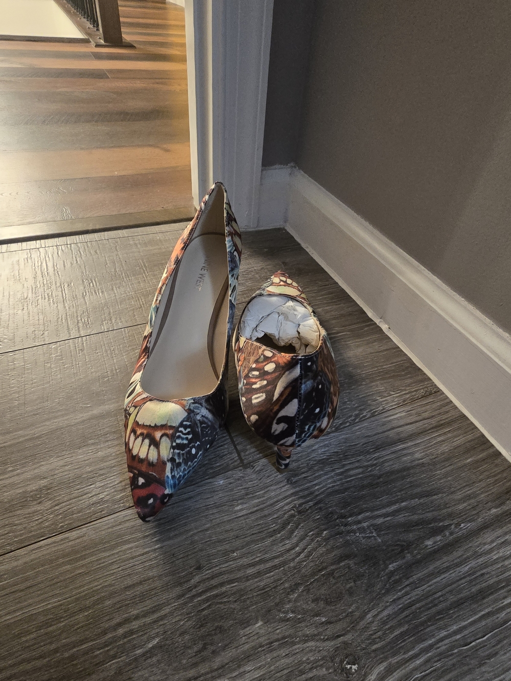 Nine West Multicolor Butterfly-Print Pointed Toe Pumps